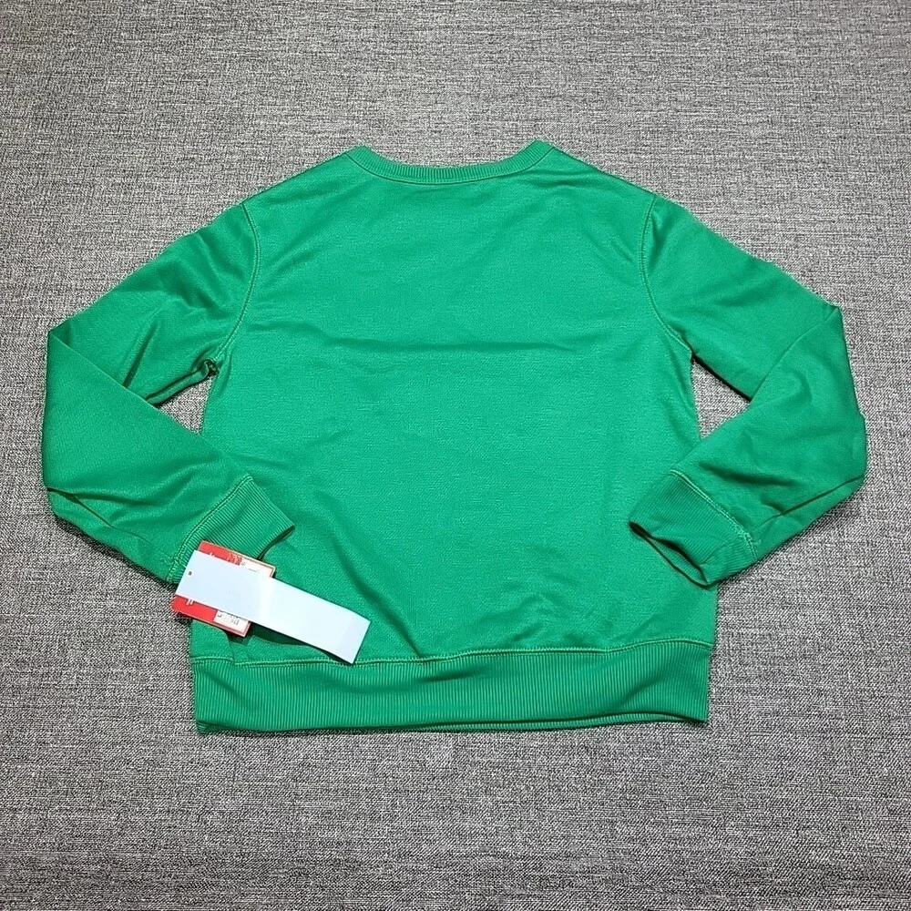 Kids' Santas Little Helper Pajama Sweatshirt Large Size 10/12 Green